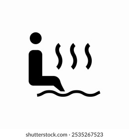 man sitting in sauna icon sign vector