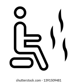man sitting in the sauna icon vector