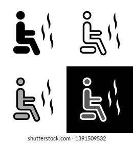 man sitting in the sauna icon vector