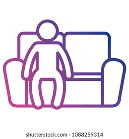 man sitting in sofa