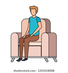 man sitting in sofa livingroom