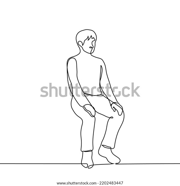 Man Sitting Straight Back Sitting On Stock Vector (Royalty Free ...