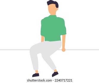 Man sitting, Wandering Mind, Young Man in Hoody Dreaming and Fantasizing, Dreaming Man Fantasizing Imagining Something in His Head
