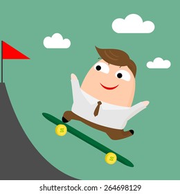 man and  skate board made in vector 