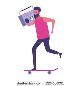 Man with skateboard