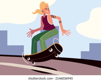 man with skateboard on the street