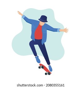 Man skateboarding, illustrator design and isolated background.