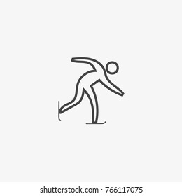 Man with skates vector icon on grey background