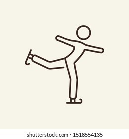 Man skating line icon. Winter, skates, sport. Winter sport concept. Vector illustration can be used for topics like winter, sport, activity