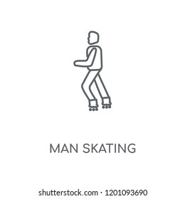 Man Skating linear icon. Man Skating concept stroke symbol design. Thin graphic elements vector illustration, outline pattern on a white background, eps 10.