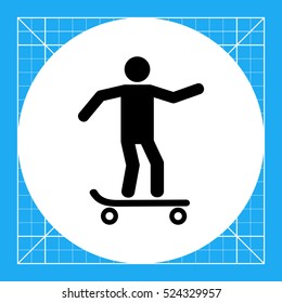Man Skating on Skateboard Icon