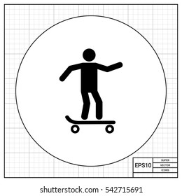 Man Skating on Skateboard Icon