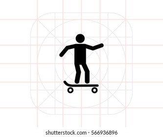 Man Skating on Skateboard Icon