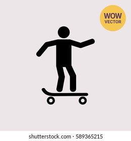Man Skating on Skateboard Icon
