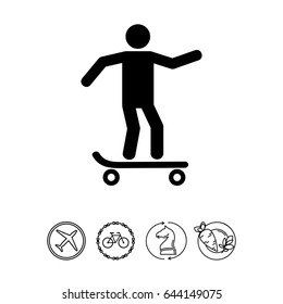 Man Skating on Skateboard Icon