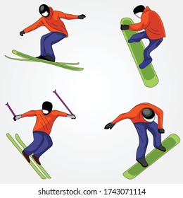 Skateboard von Mann und Eis - Vector-Illustration