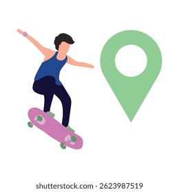 Man skating :Vector Icon which can easily modify or edit

