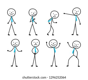 man sketch, set of figures, isolated people hand-drawn stick figure