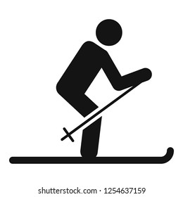Man ski icon. Simple illustration of man ski vector icon for web design isolated on white background