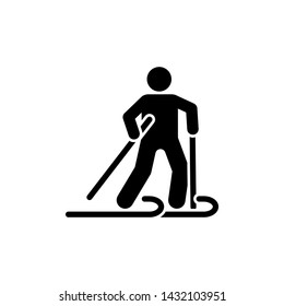 Man ski snow adventure icon. Element of pictogram adventure illustration
