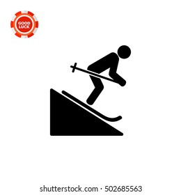 Man Skiing Downhill Icon