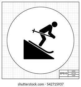 Man Skiing Downhill Icon