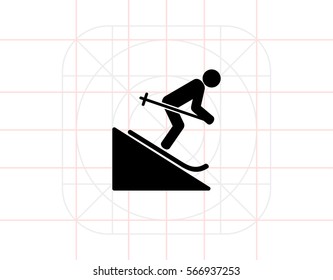 Man Skiing Downhill Icon