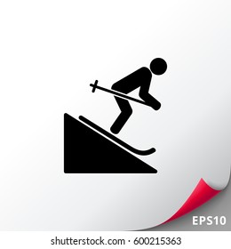 Man Skiing Downhill Icon