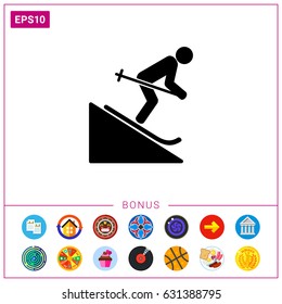 Man Skiing Downhill Icon