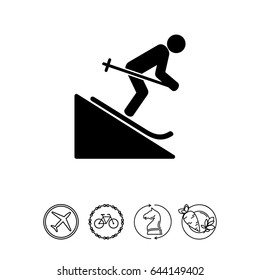 Man Skiing Downhill Icon