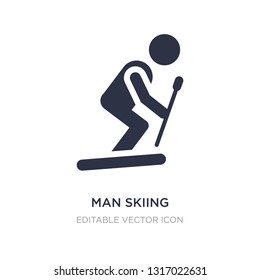 man skiing icon on white background. Simple element illustration from People concept. man skiing icon symbol design.