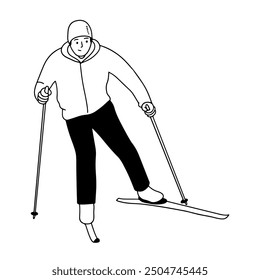 A Man Skiing on Snow