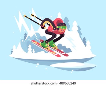 Man skiing in winter