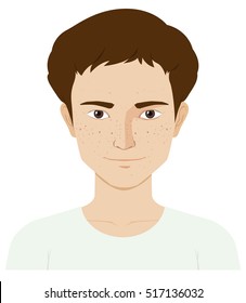 Hombre con la ilustración del problema de la piel