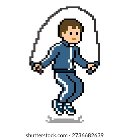 Man Skipping Rope Jump Workout Pixel