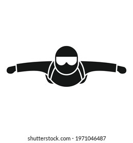 Man skydiving icon. Simple illustration of Man skydiving vector icon for web design isolated on white background