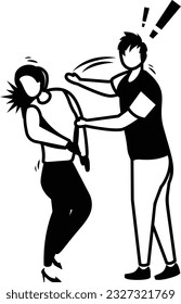 Man slapping Woman vector icon design, Mood and feeling symbol, Emotional Characters sign, Social issues scene stock illustration, domestic violence concept