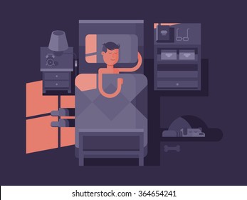 Man sleep in bed