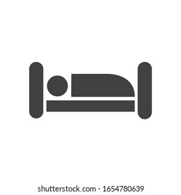 Hombre duerme en la cama, ícono.