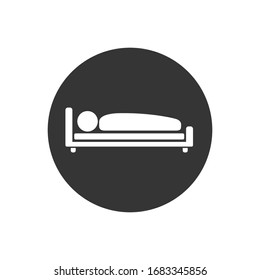 Man sleep in bed icon . Vector illustration