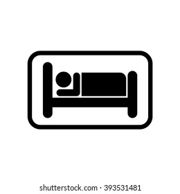 Man sleep in bed icon . Vector illustration