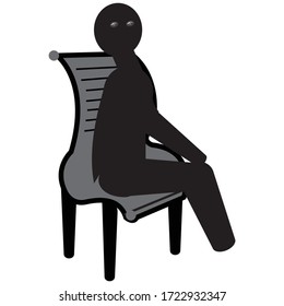 Man sleep on chair icon vector graphics