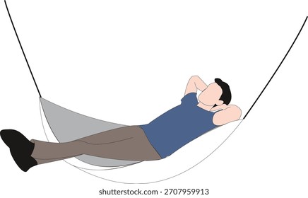El hombre duerme en la cuna