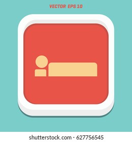 man in sleeping bag icon. flat design