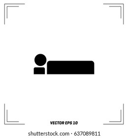 man in sleeping bag icon. flat design