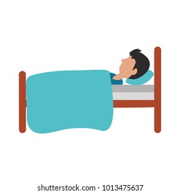 Man Sleeping Bed Stock Vector (Royalty Free) 1013452213