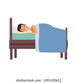 Man Sleeping Bed Stock Vector (Royalty Free) 1091433611 | Shutterstock