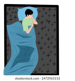 man sleeping in bed alone
