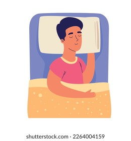 man sleeping in bed character