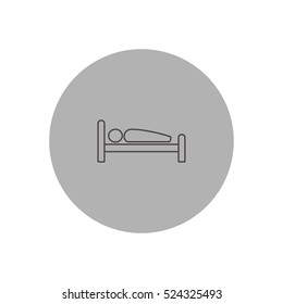 man sleeping in bed outline icon vector, for mobile and web design 